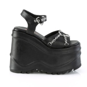 Vegan 15 cm DemoniaCult WAVE-09 lolita plateau wedge sandaletten