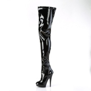 Vegan 15 cm SULTRY-4000 Black overknee high heel boots