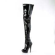 Vegan 15 cm SULTRY-4000 Schwarze overknee high heels stiefel