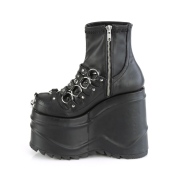 Vegan 15 cm WAVE-110 platform wedge ankle booties