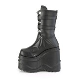 Vegan 15 cm WAVE-150 demoniacult wedge keilstiefel mit plateau