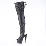 Vegan 18 cm ADORE-3017 open toe overknee stiefel mit schnürung