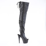 Vegan 18 cm ADORE-3017 open toe overknee stiefel mit schnürung