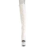 Vegan 18 cm ADORE-3019 weisse open toe overknee stiefel mit schnürung