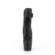 Vegan 18 cm ADORE-STR platform ankle boots mit schnürsenkel in schwarz