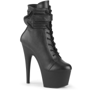 Vegan 18 cm ADORE platform ankle boots mit schnürsenkel in schwarz