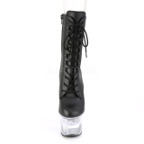 Vegan 18 cm FLASH-1020-7 poledance stiefeletten mit LED plateau