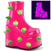 Vegan 18 cm SLAY-77 DemoniaCult alternative plateauboots neon