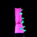 Vegan 18 cm SLAY-77 DemoniaCult alternative plateauboots neon
