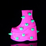 Vegan 18 cm SLAY-77 DemoniaCult alternative plateauboots neon