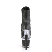 Vegan 18 cm SPECTATOR-1021 exotic platform peeptoe boots schwarz