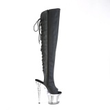 Vegan 18 cm SPECTATOR-3019-2 Black overknee high heel boots