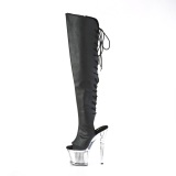 Vegan 18 cm SPECTATOR-3019-2 Schwarze overknee high heels stiefel