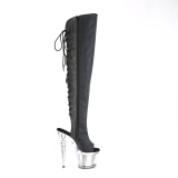 Vegan 18 cm SPECTATOR-3019-2 Schwarze overknee high heels stiefel