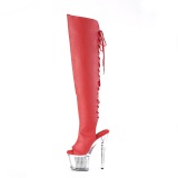 Vegan 18 cm SPECTATOR-3019 Rote overknee high heels stiefel