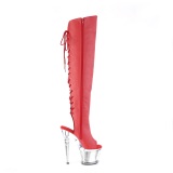 Vegan 18 cm SPECTATOR-3019 Rote overknee high heels stiefel