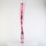Vegan 18 cm SPECTATOR-3030 rosa open toe overknee stiefel mit schnürung