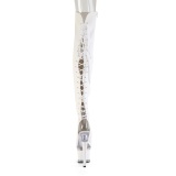 Vegan 18 cm SPECTATOR-3030 weisse open toe overknee stiefel mit schnürung