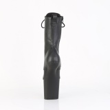 Vegan 20 cm CRAZE-1040 Heelless ankle boots pony heels schwarze