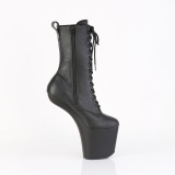 Vegan 20 cm CRAZE-1040 Heelless ankle boots pony heels schwarze