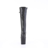 Vegan 20 cm CRAZE-2023 Heelless damenstiefel pony heels schwarze