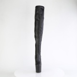 Vegan 20 cm CRAZE-3000 Heelless overknee damenstiefel pony heels schwarze