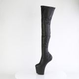Vegan 20 cm CRAZE-3000 Heelless overknee damenstiefel pony heels schwarze