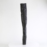 Vegan 20 cm CRAZE-3000 Heelless overknee damenstiefel pony heels schwarze