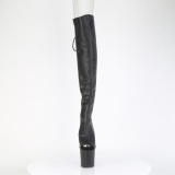 Vegan 20 cm CRAZE-3019 Heelless overknee damenstiefel pony heels schwarze
