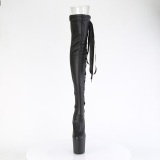 Vegan 20 cm CRAZE-3050 Heelless overknee damenstiefel pony heels schwarze