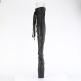 Vegan 20 cm CRAZE-3050 Heelless overknee damenstiefel pony heels schwarze