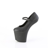 Vegan 20 cm CRAZE-880 Heelless pumps pony heels schwarze