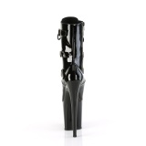 Vegan 20 cm FLAMINGO-1043 exotic platform stiefel mit schnalle schwarz