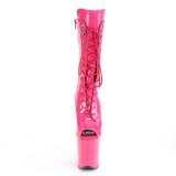 Vegan 20 cm FLAMINGO-1051 exotic platform peeptoe stiefel pink