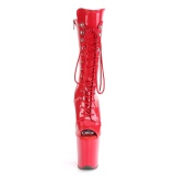 Vegan 20 cm FLAMINGO-1051 exotic platform peeptoe stiefel rot