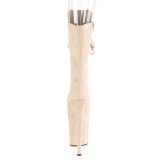 Vegan 20 cm FLAMINGO-1051FS exotic platform peeptoe stiefel beige
