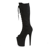 Vegan 20 cm FLAMINGO-2051FS exotic platform peeptoe stiefel schwarz