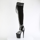Vegan 20 cm FLAMINGO-3027SP Schwarze overknee high heels stiefel