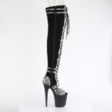 Vegan 20 cm FLAMINGO-3027SP Schwarze overknee high heels stiefel
