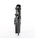 Vegan 20 cm FLAMINGO exotic platform stiefel mit schnalle schwarz