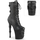 Vegan 20 cm RAPTURE-1047 totenkopf high heels stiefeletten