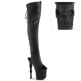 Vegan 20 cm RAPTURE-3019 totenkopf plateau overknee high heels stiefel