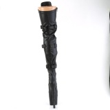 Vegan 20 cm RAPTURE-3028 skull platform overknee high heel boots