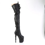 Vegan 20 cm RAPTURE-3028 totenkopf plateau overknee high heels stiefel