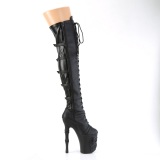 Vegan 20 cm RAPTURE-3045 totenkopf plateau overknee high heels stiefel