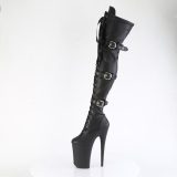 Vegan 23 cm INFINITY-3028 overknee stiefel mit schnallen