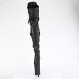Vegan 23 cm INFINITY-3028 overknee stiefel mit schnallen