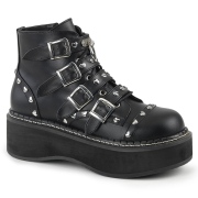 Vegan 5 cm DemoniaCult EMILY-315-1 gothic stiefeletten mit schnalle