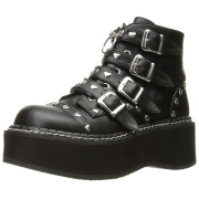 Vegan 5 cm DemoniaCult EMILY-315-1 gothic stiefeletten mit schnalle