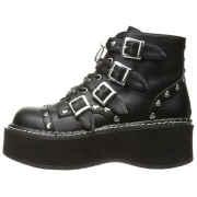 Vegan 5 cm DemoniaCult EMILY-315-1 gothic stiefeletten mit schnalle